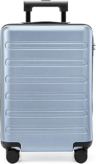 NINETYGO Large Checked Luggage 28 Inch, Checking In Luggage with Smooth Double Spinner Wheels, Hard Shell PC+ABS Suitcase, Lightweight Travel Luggage, TSA Approved (Blue, Andes)