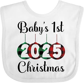 inktastic Babys 1st Christmas 2025 Baby Bib