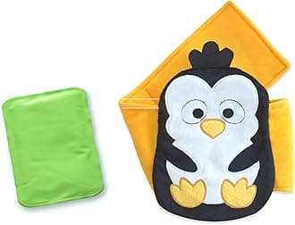 Baby Colic, Gas and Upset Stomach Relief, Baby Heated Tummy Wrap for Newborns - Belly Hugger - Infant Swaddling Belly Belt, Heating Pad with Soothing Warmth for Fussy Infants (Penguin-BH)