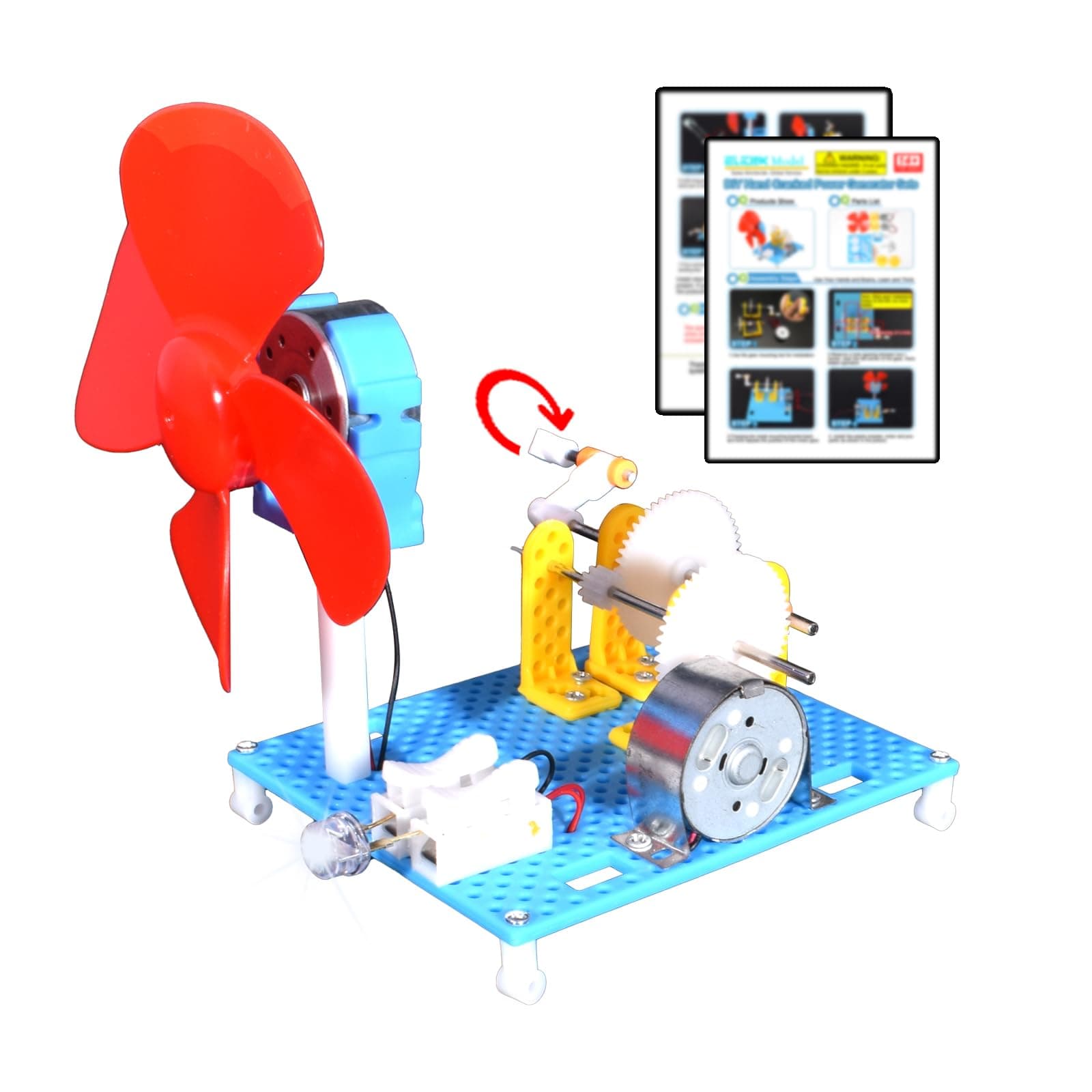 EUDAX DIY Dynamo Lantern Educational STEM Building Toy, Hand Cranked Power Generator,Generators Science Kit, Light Bulb Science Experiments Kits for Kids Age