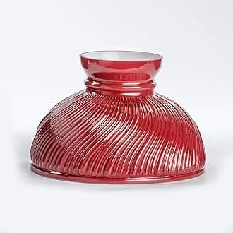 Aladdin 10" Ruby Swirl Glass Oil Lamp Shade