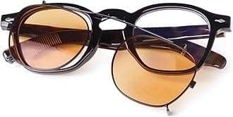 Clip on Sunglasses over Glasses for Women Men Vintage Fashion 46mm Small Round Unisex Style Clipon Sunglsses