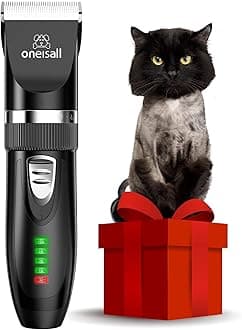 oneisall Cat Grooming Clippers for Matted Hair, 2-Speed Cat Grooming Kit Cordless Low Noise Pet Hair Clipper Trimmer for Dogs Cats Animals (Black)