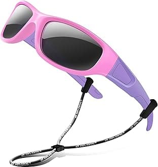 Kids Sunglasses Polarized UV Protection Flexible Rubber Glasses Shades with Strap for Boys Girls RBK037