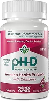 pH-D Feminine Health Support - Women's Probiotic with Prebiotic Blend, Cranberry Fruit Extract - Oral Supplement - 30 Count