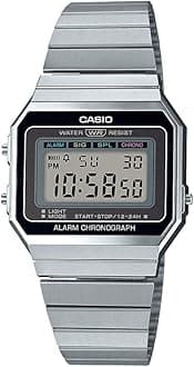 Casio Collection Womens Digital Watch A700WE with Stainless Steel Strap