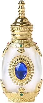 YU FENGVintage Empty Refillable Perfume Bottle Russian Fancy Style Enameled Collectible Metal and Glass Perfume Bottle 12ml