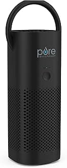 Pure Enrichment PureZone Mini Portable Air Purifier - Cordless True HEPA Filter Cleans Air & Eliminates 99.97% of Dust, Odors, & Allergens Close to You - Cars, School, & Office (Black)