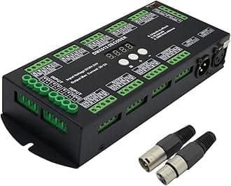 AKEPO 36CH DMX RGBW LED Digital Display Decoder, DMX512 Controller for RGBW LED Lights DC9-24V 2A/CH with 14 Built-in Effects(36 Channel with Display)