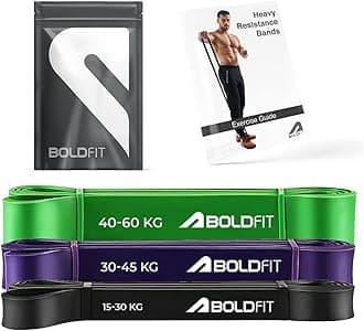 Boldfit Heavy Resistance Band for Exercise & Stretching (Black, Purple and Green),M
