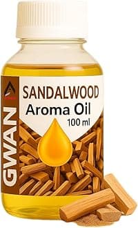 Gwan Sandal Wood Aroma Oil for Home Fragrance | Best for Aromatherapy | Helps in meditation | Used in Diffusers, Candles, Air Fresheners, Soaps, Humidifier, Diffuser | Essential Oil 100 ml,