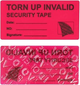 Solitary Walker 100Pcs Tamper Evident Security Void Stickers 1x2 inch Red Tamper Proof Labels Safety Torn up Invalid Seals Tape No Transfer No Damage to Protected Item