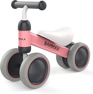 Bammax Official TykeBike® Toddler Ride On Toy | Baby & Toddler Balance Bike | Easy Glide Wheels & Safer Toddler Bicycle Steering | Indoor/Outdoor Alternative to Baby Walkers for Boys & Girls | Pink