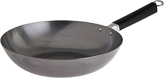 JOYCE CHEN Professional Series 12-Inch Carbon Steel Stir Fry Pan with Phenoli...