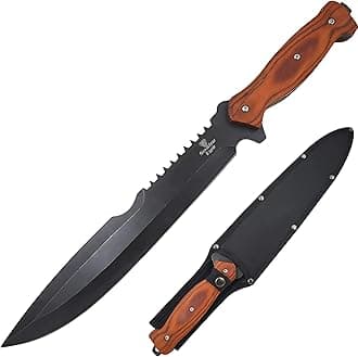 Snake Eye Tactical Full Tang Hunting Camping Outdoor Fix Blade Gardening Machete (Brown)
