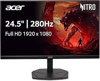 acerNitro KG251Q Z1biip Full HD 1920 x 1080 ZeroFrame PC Gaming Monitor | AMD FreeSync Premium | Up to 280Hz | 1ms (VRB) | 1 x Display Port 1.4 and 2 x HDMI 2.0 Ports | KG251Q Z1biip