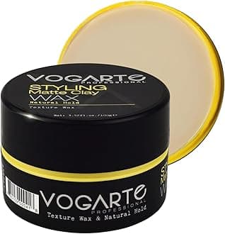 - Hair Styling Matte Clay for Men, Strong Hold Zero Shine Hair Wax, Natural Textured Finish with Volume Boost, Water-Based Formula, No Residue, For Short & Medium Hair, 3.52 oz