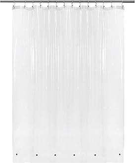 Barossa Design Clear Shower Curtain Liner 82 (W) x 74 (L) with Free Hooks, Mold & Mildew Resistant Antibacterial, Waterproof, Non-Toxic, Eco-Friendly, PVC-Free, Odorless, Grommets Curtain PEVA 6G