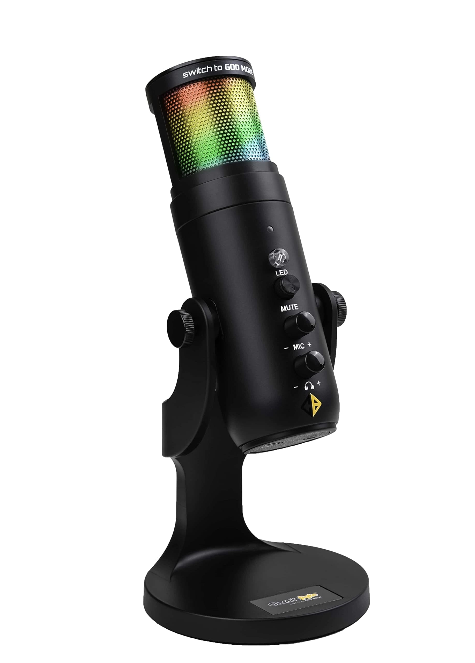 Cosmic Byte Deimos RGB USB Microphone Cardioid Type with Tabletop Stand, 192Khz Sampling Rate for PC, Laptops, Mac (Black)