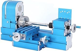 Universal Mini Metal Lathe Machine Motorized Metalworking DIY Tool Benchtop Woodworking for Hobby Science Education Modelmaking W10003M AC100V~240V (24W Lathe)