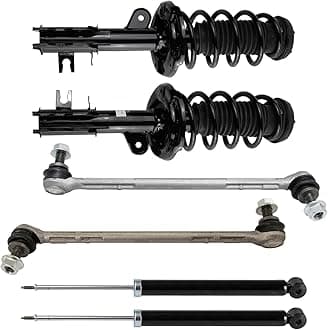 TRQ Front and Rear Suspension Kit Complete Strut & Coil Spring Assembly Shock Absorber Sway Bar Stabilizer Link Compatible with 2013-2022 Buick Encore 2015-2022 Chevrolet Trax