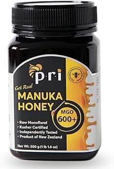 P.R.I Manuka Honey MGO 600+, High‑Potency Monofloral New Zealand Honey, Cool‑Processed & QR‑Traceable (500g/1.1lb)