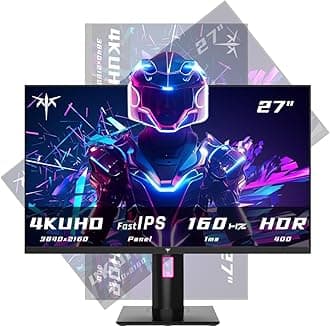 27 Inch 4K Gaming Monitor, UHD 160Hz/144Hz 1ms Fast IPS Monitor, Freesync/G-Sync, HDR400, 132% sRGB, HDMI DisplayPort, VESA, Tilt/Height/Pivot Adjustable, H27P22S