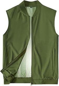 Men's Lightweight Vest Breathable Sleeveless Outdoor Work Cooling Waistcoat Jackets for Travel Hiking Running with Pockets