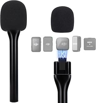 SUNMON Wireless Mic Magnetic Holder for DJI Mic Mini, Portable Handheld Microphone Interview Stand with Pop Filter, Compatible with DJI Mic1/2, Rode Wireless Micro/GO 2/ME/Pro