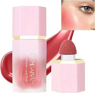 Liquid Blush Face Blusher Rouge Natural Smooth Blusher Pigment Long Lasting Creamy Soft Cheek Multi-purpose Stick Makeup With Cushion Cosmetics Liquid Facial Blush(Swipe right)