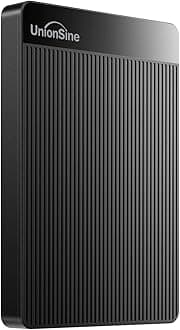 UnionSine External Hard Drive 500GB Ultra Slim Portable Hard Drive USB3.0 HDD Storage Compatible with PC, Desktop, Laptop, Mac, Xbox One, Xbox 360, PS4 (Black) HD2510