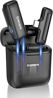 J13 Wireless Mic, Noise Reduction Lapel Mic with Charging Case, Wireless Mic for Video Recording, YouTube, Facebook, Support System for Type C & iPhone