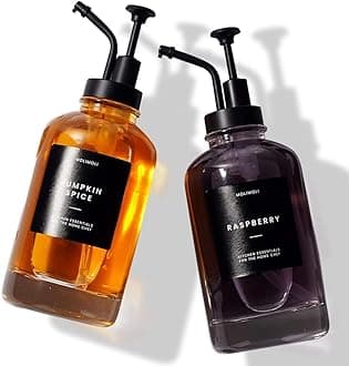 Molimoli Coffee Syrup Dispenser for Coffee Bar, Pump Dispenser, Glass Syrup Bottle w. Upgraded Pump, 16.9 oz 500 ml, Set of 2, Black