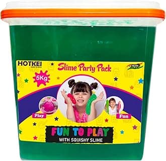 HOTKEI (5 Kg Slime) Green Fruit Scented Big DIY Magic Toy Slimy Slime Clay Gel Jelly Putty Set kit Toys for Boys Girls Kids Slime Party Pack Bucket