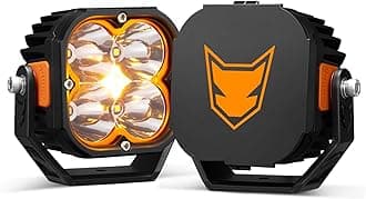 5 Inch LED Pod Lights, 2 PCS 12V/24V 14,106LM(Pair) with Amber Backlight, Optic Lens for Switching Spot Beam Combo Beam, IP68 Off-Road Driving Lights for 4x4 4WD Trucks ATVs UTVs SUVs