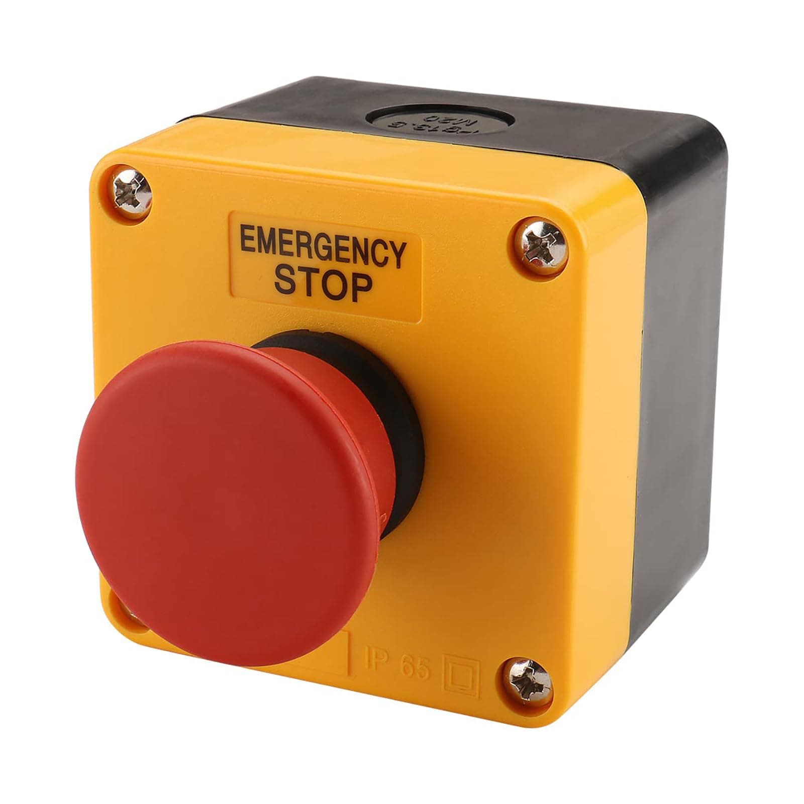 Red Sign Momentary Emergency Stop Weatherproof Push Button Switch 660V with Box