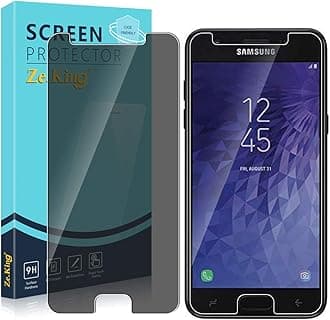Zeking [2-Pack] for Samsung Galaxy J7 2018 Privacy Tempered Glass Screen Protector, Anti-Spy 9H Hardness [Anti Scratch][Anti-Fingerprint] Bubble Free