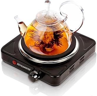 Wtrtr Electric Hot Plate,1000W Portable Electric Hob with Temperature Control, Cast Iron Heating Plate.Cooktops.1 year warranty。5812R (Black)