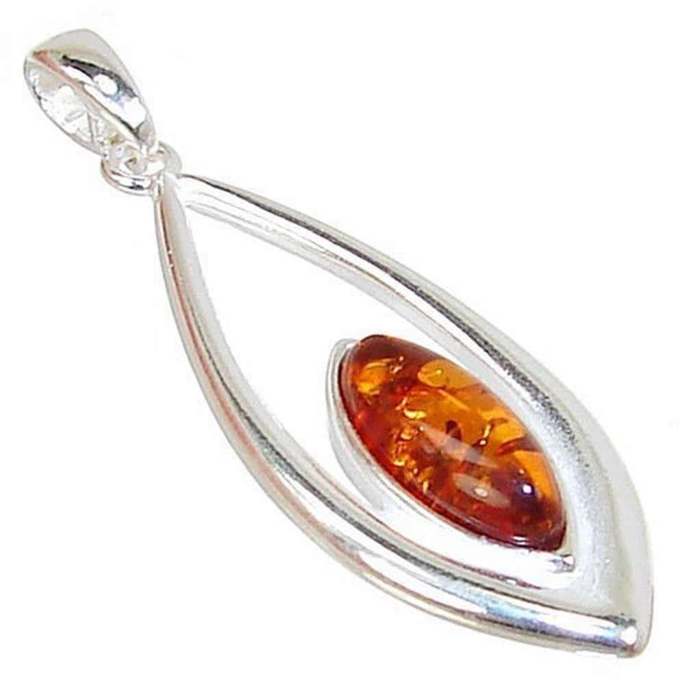 Polish Baltic Amber Sterling Silver Pendant