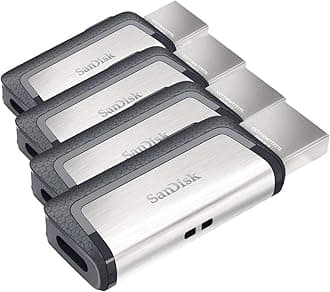 SanDisk 128GB Ultra Dual Drive USB Type-C - USB-C, USB 3.1 - SDDDC2-128G-G46, Gray (Pack of 4)