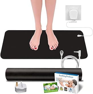 Grounding Mat Earthing UK, 30x100cm Grounding Sheet for Improved Sleep Stress, Pain and Inflammation, Universal Mat Kit Supports Full Body Wellness at Home or Office