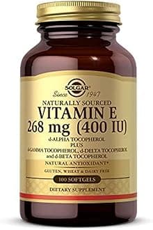 - Vitamin E 268 MG (400 IU) (d-Alpha Tocopherol & Mixed Tocopherols), 100 Softgels - Supports Immune System & Skin Nutrition - Natural Antioxidant - Gluten Free, Dairy Free - 100 Servings