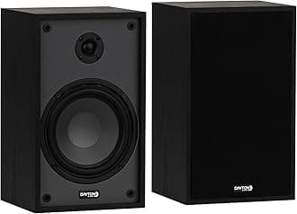 Dayton Audio Classic B65 Bookshelf Speakers, 6.5" Woofer & 1" Tweeter, Passive 2-Way Design, 60W RMS, for Music, TV & Home Audio Systems – Black