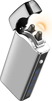 Big Arc Lighter Magical “Flame” USB Rechargeable Plasma Electric Cool Lighter (Silver)