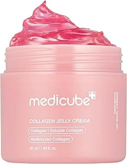 Collagen Jelly Cream-50ml with Niacinamide and Freeze-Dried Collagen improves uneven skin tone, boosts hydration, and 24-hour glow. No artificial colors. Korean skincare(1.69 fl. oz.)