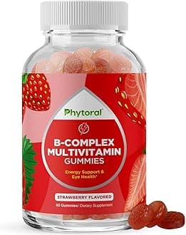 Vitamin B Complex Gummies for Adults - Natural Energy Gummies with Vegan B Complex Vitamins for Energy Boost Eye Care and Brain Focus Aid -Super Vitamin B Complex Gummy Vitamins for Adults and Kids
