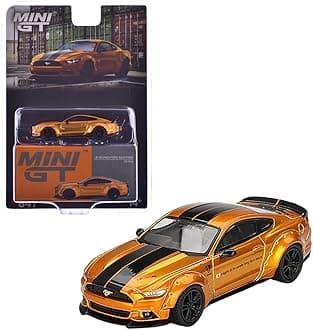 Diecast Model Car Compatible with Mini GT 1:64 LB-Works Ford Mustang LB Gold Limited Edition MGT00847