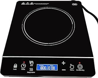 Portable Induction Cooktop Hot Plate Countertop Burner 1800 Watts Induction Burner with LCD Sensor Touch, LED Display, 10 Temperature Levels, Child Safety Lock, Auto Shutoff Function