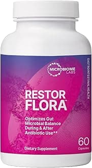 Microbiome Labs Restorflora - Probiotic Supplement with 7 Billion CFU for Gut Health + Digestive Support - Dual Action Probiotics for Men & Women (50 Capsules)