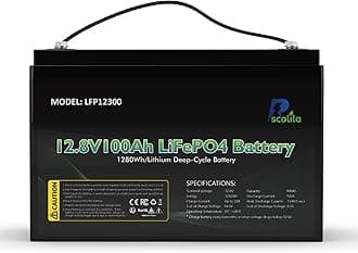 12V 100Ah LiFePO4 Built-in 100A BMS Rechargeable Lithium Battery, 5000-15000 Cycles, 1280Wh Lithium Battery for Trailer RV, Boats, Solar System, Trolling Motors, Energy Storage